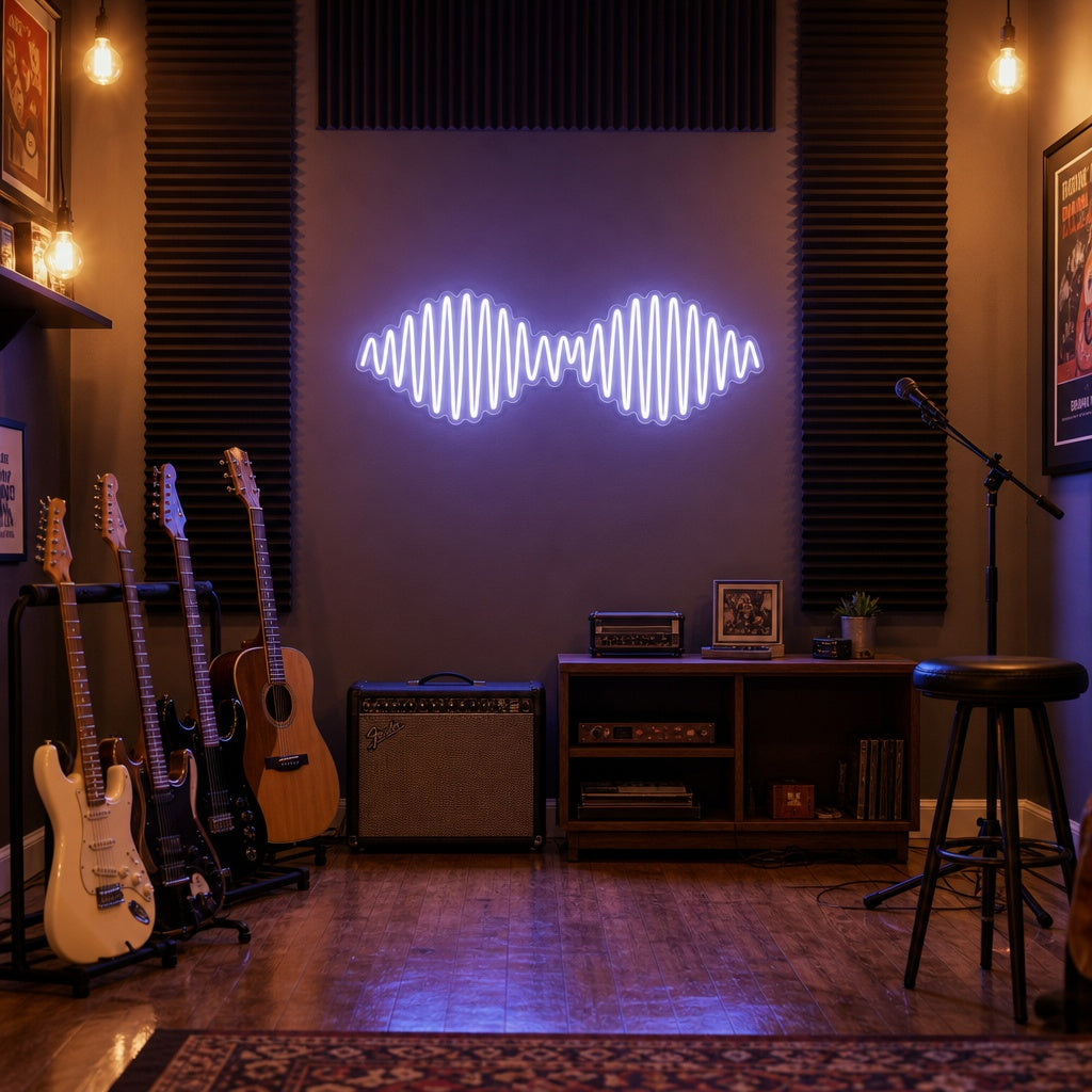 "AM Wave Music Rock Band" Neon Sign
