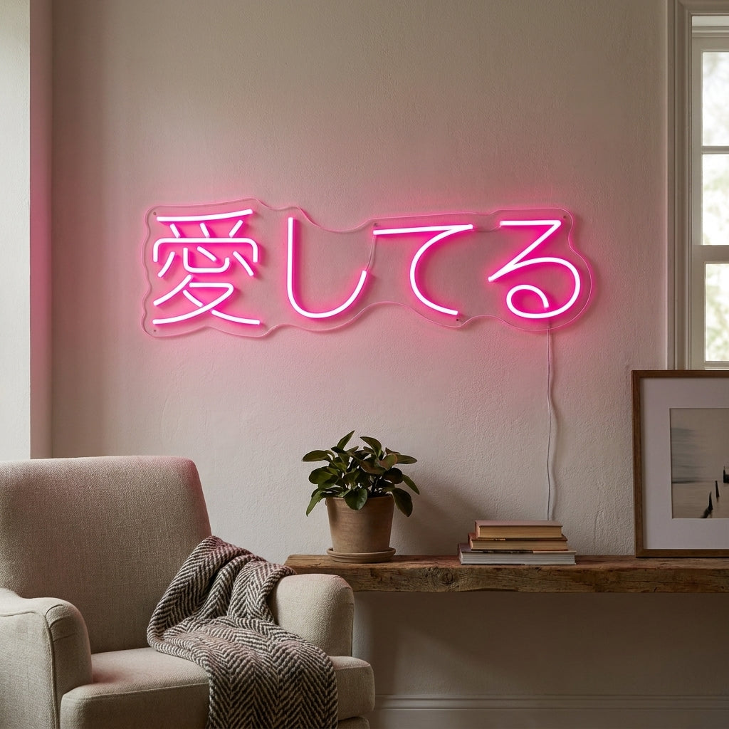 "Aisheteru I Love You Japanese" Neon Sign
