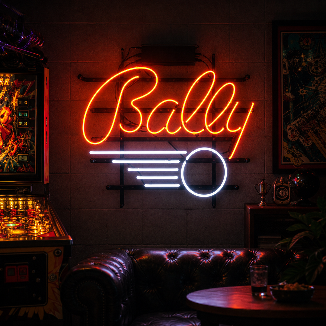"BALLY PINBALL GAME" Neon Sign