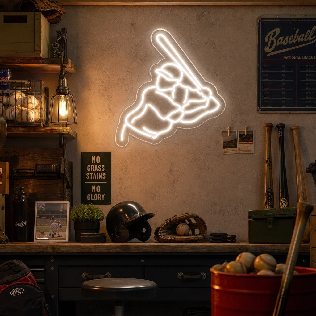 "Baseball Player" Neon Sign
