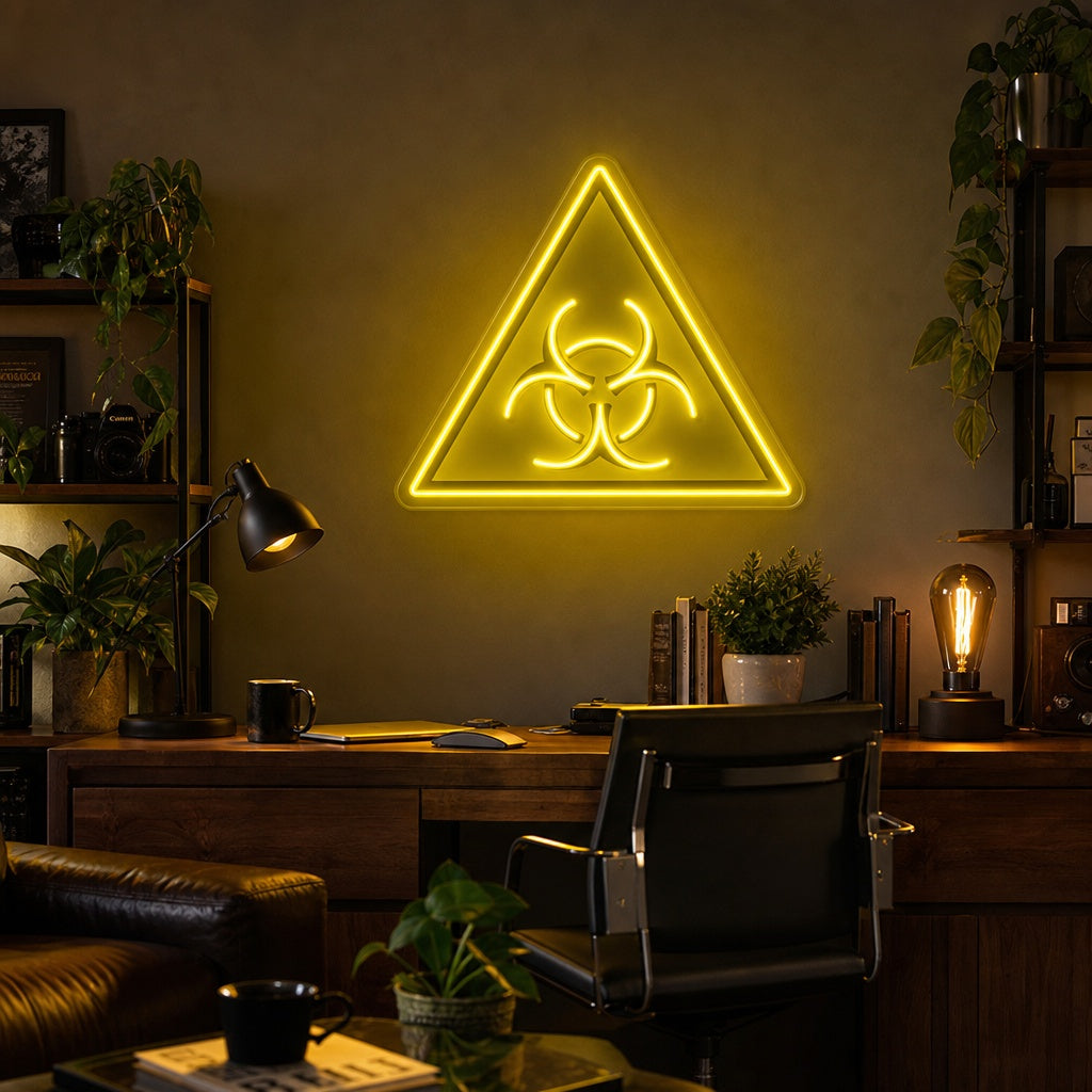 "Biohazard Warning Logo, TV Show Inspired" UV Print LED Neon Sign