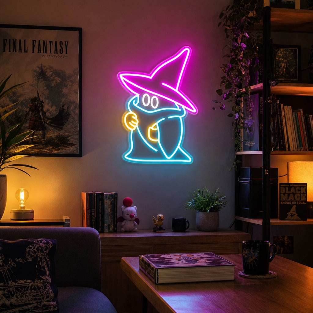 "Black Mage Game Deco" Neon Sign