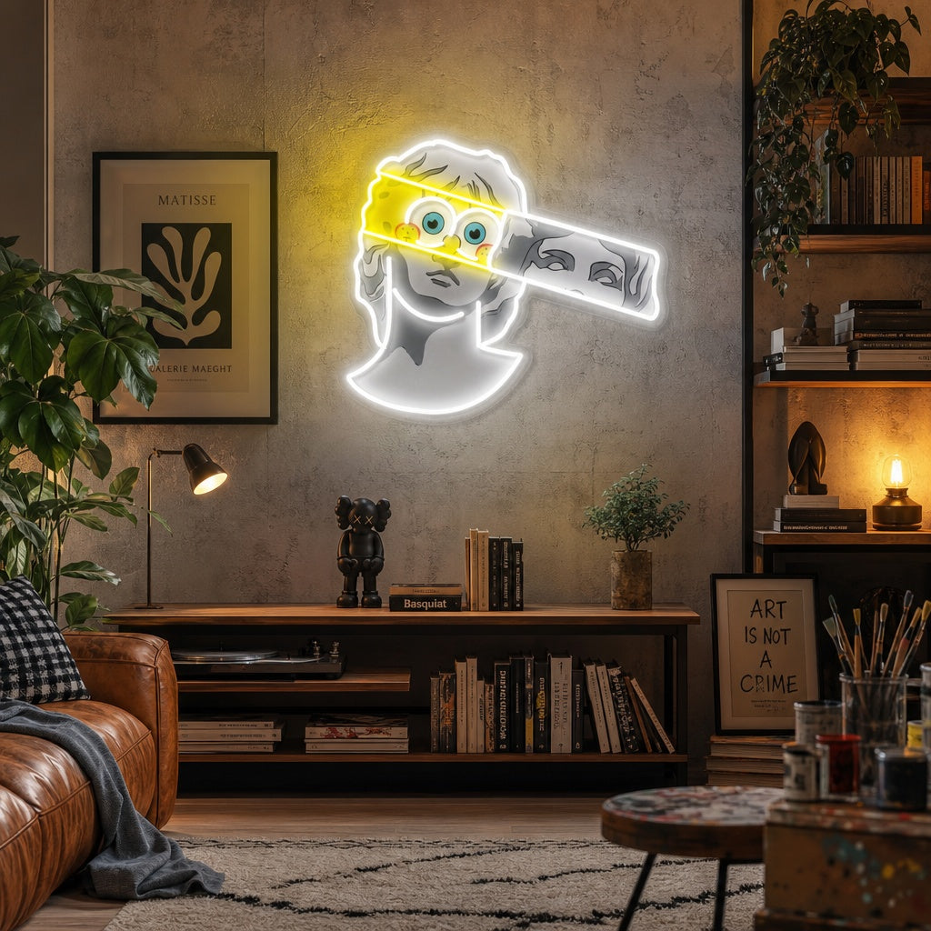 "Bob Greek Statue" UV Print LED Neon Sign