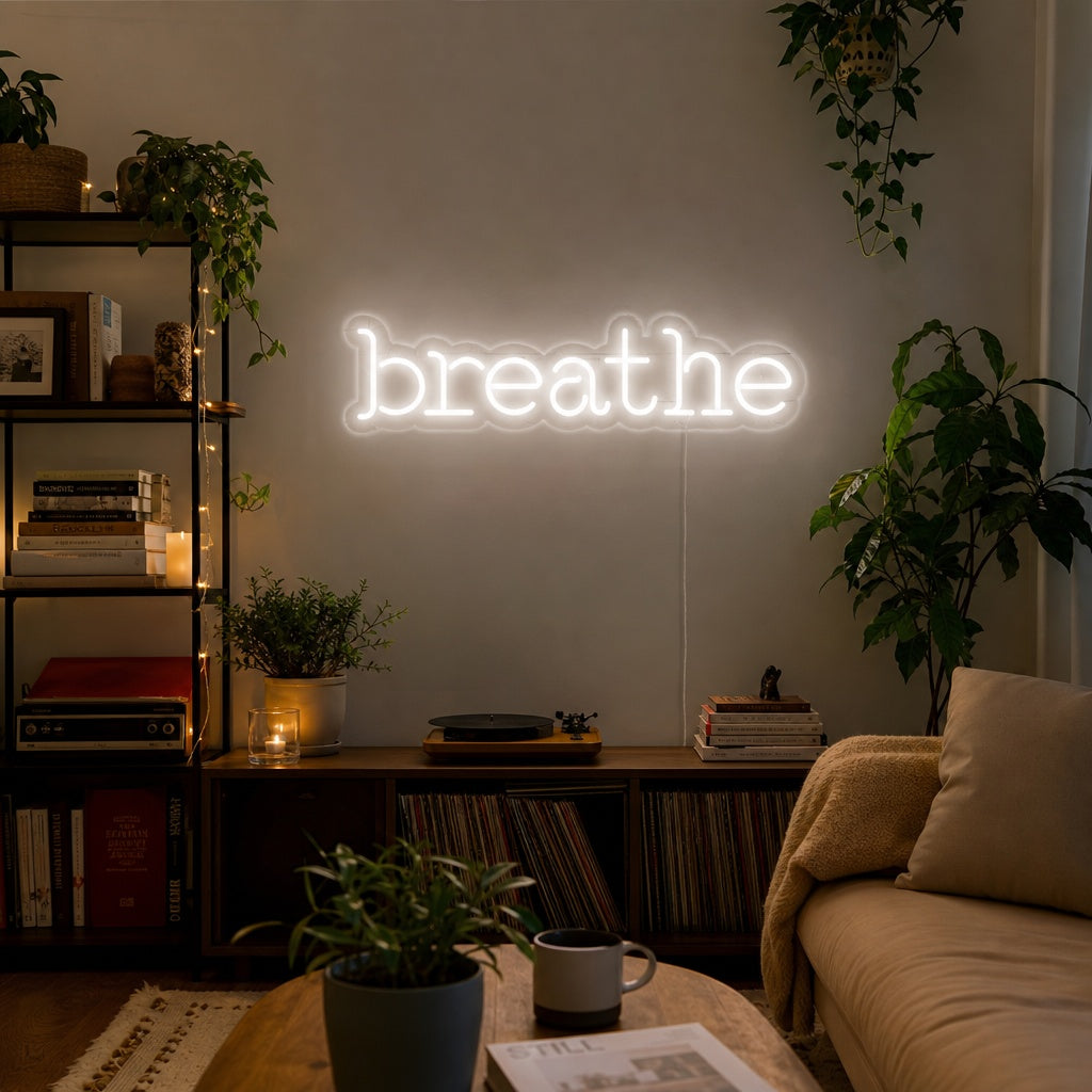 "Breathe" Neon Sign
