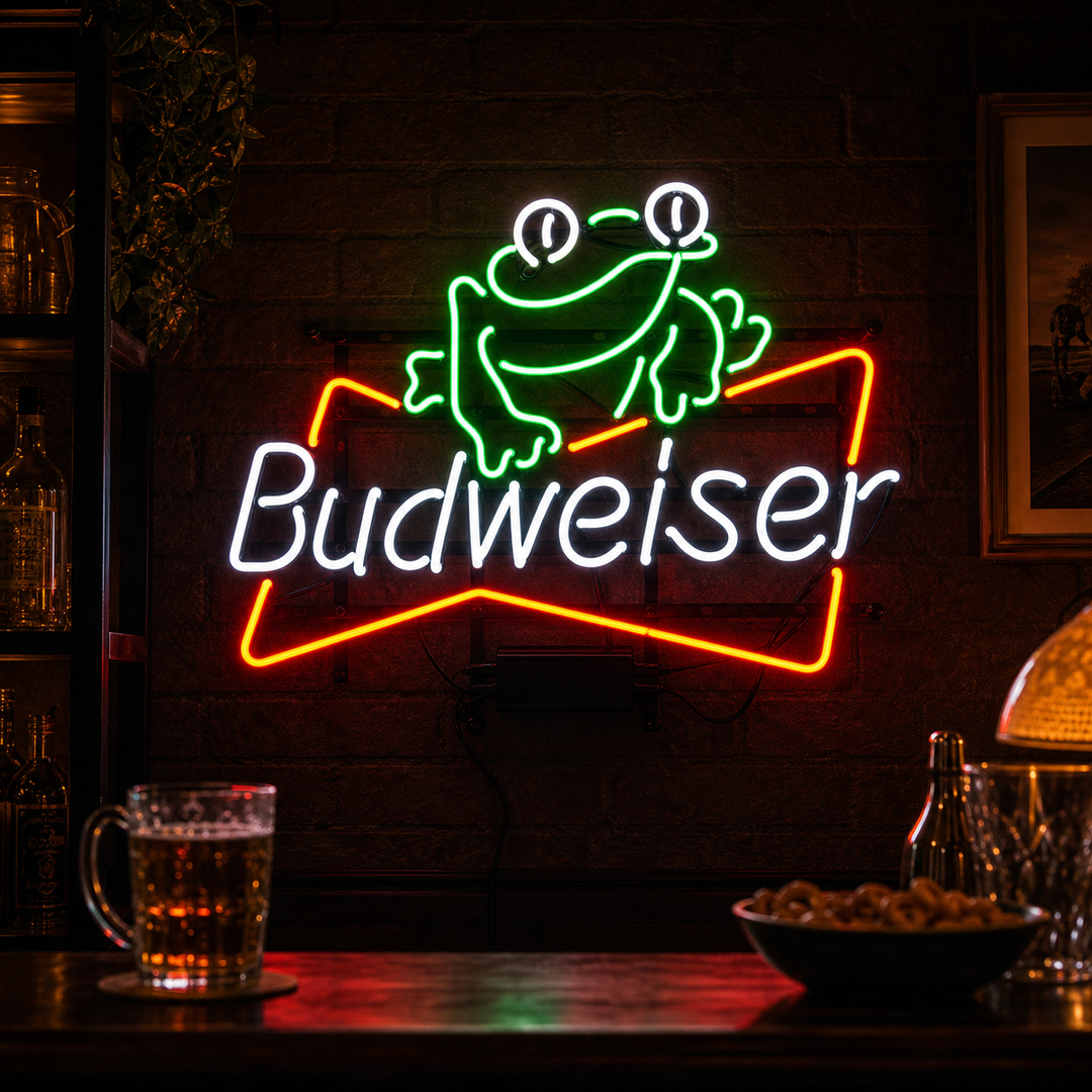 Budweiser Beer Frog Neon Sign