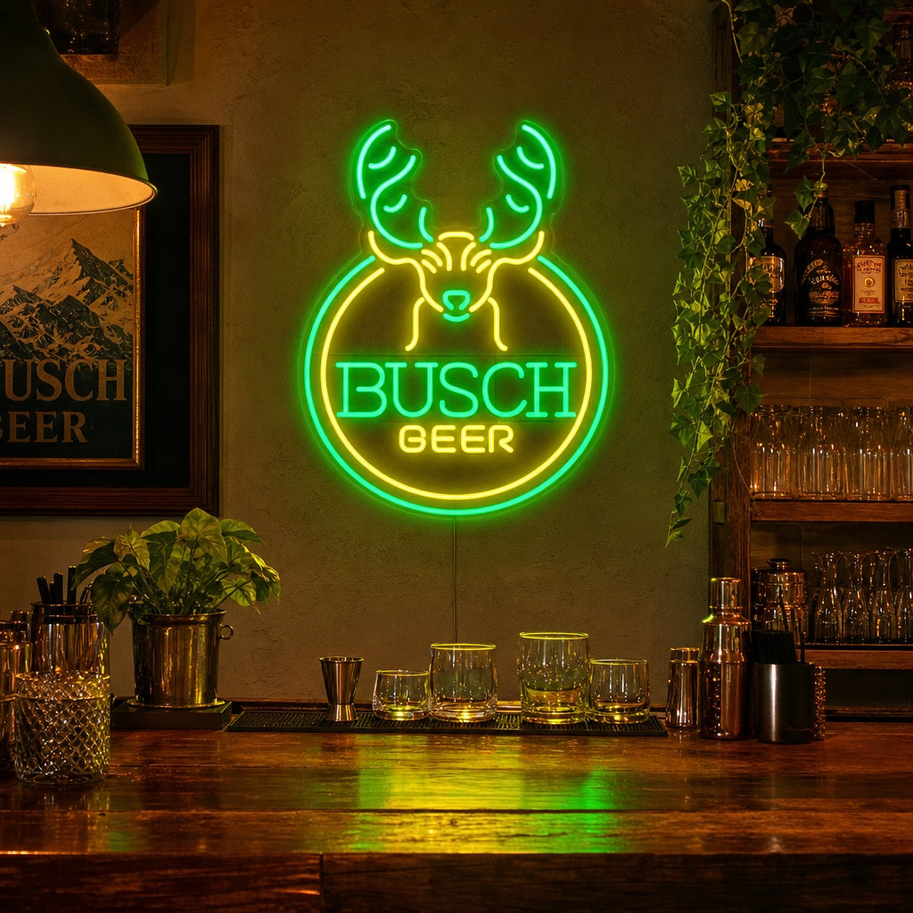 "Deer Beer & Bar" Neon Sign