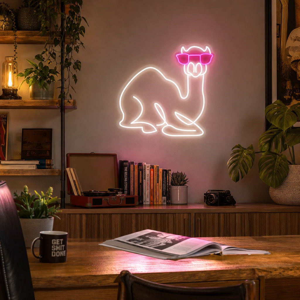 "Camel with Glasses" Neon Sign