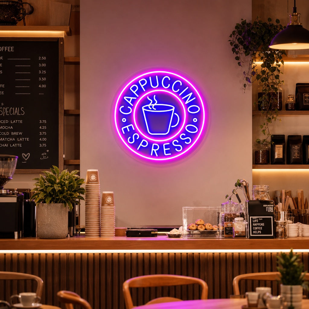 "Cappuccino Espresso" Neon Sign