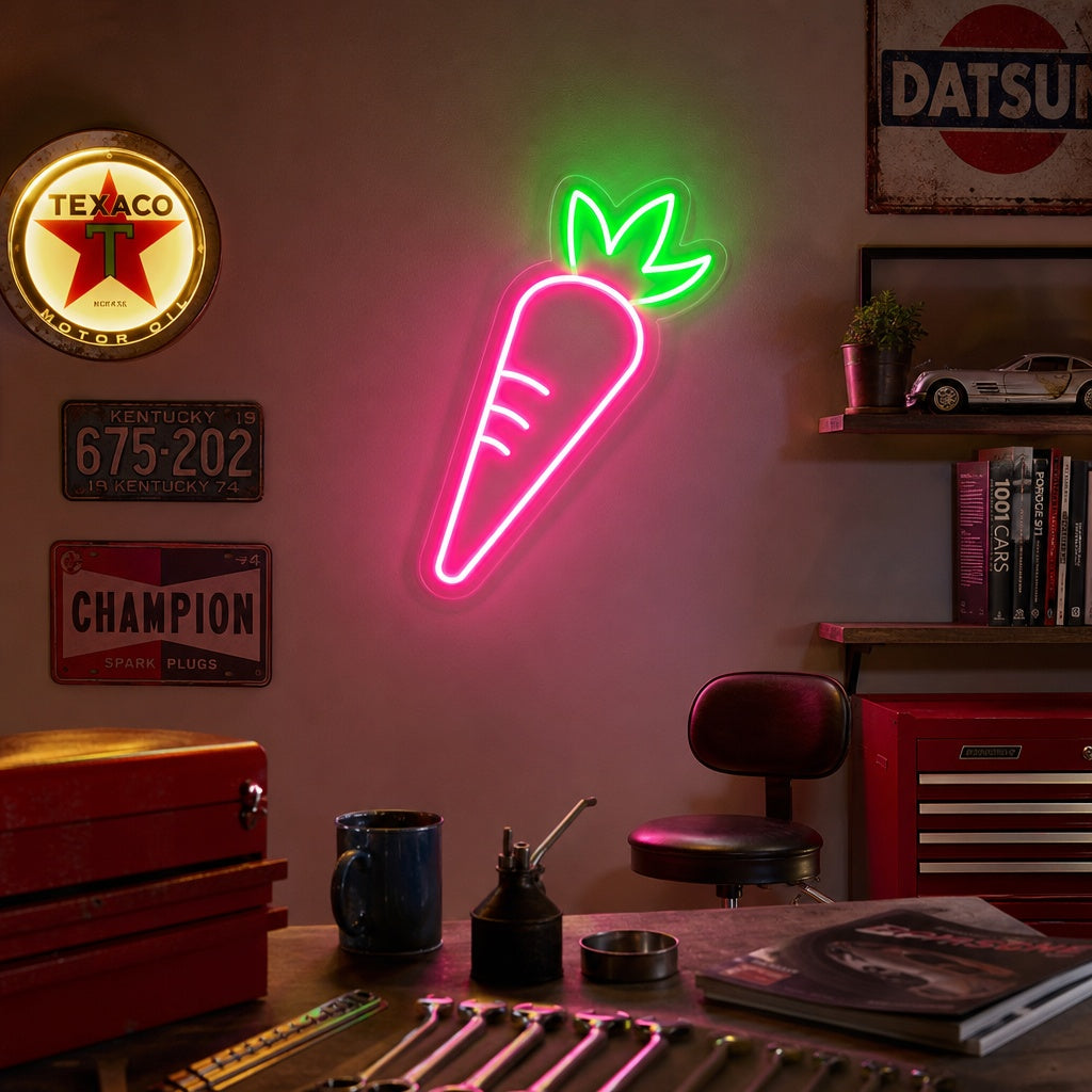 "Carrot Vegetable, Kids Room Decor" Neon Sign