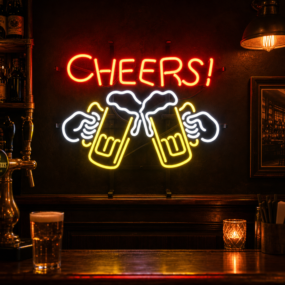 "Cheers Beer Beer" Neon Sign