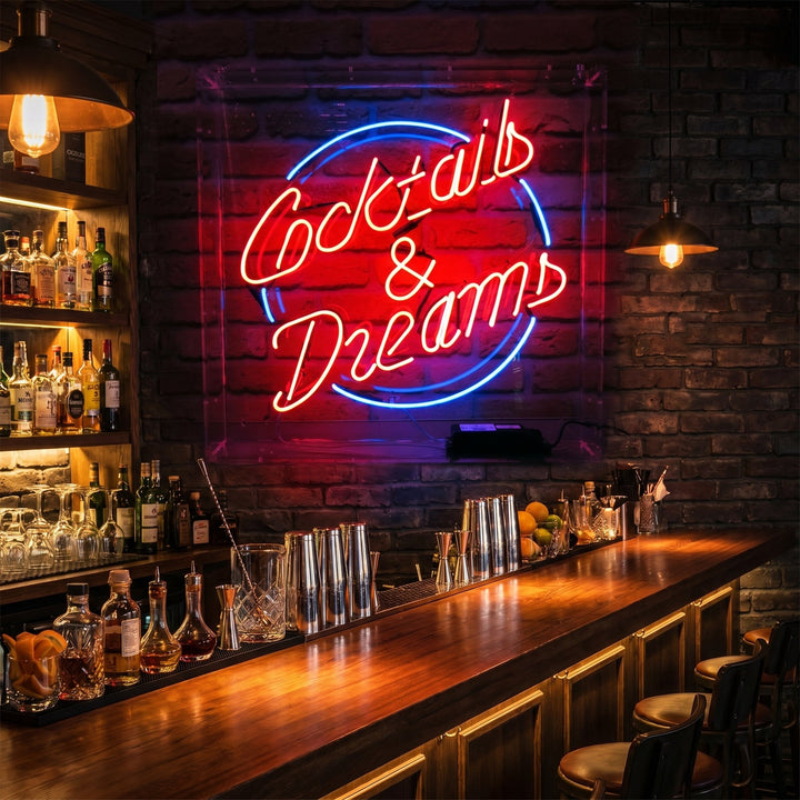 "Cocktails And Dreams" Neon Sign