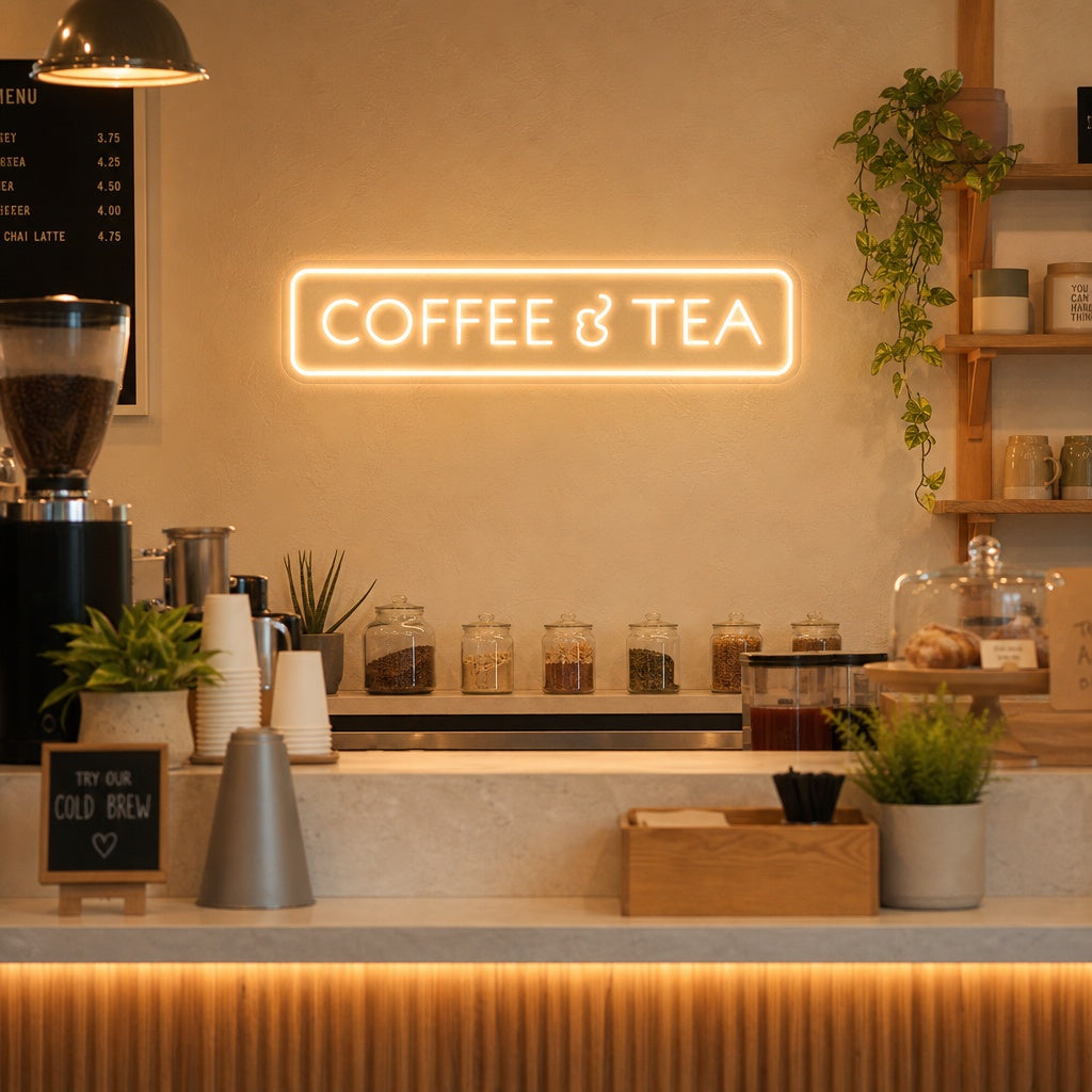 "Coffee and Tea" Neon Sign