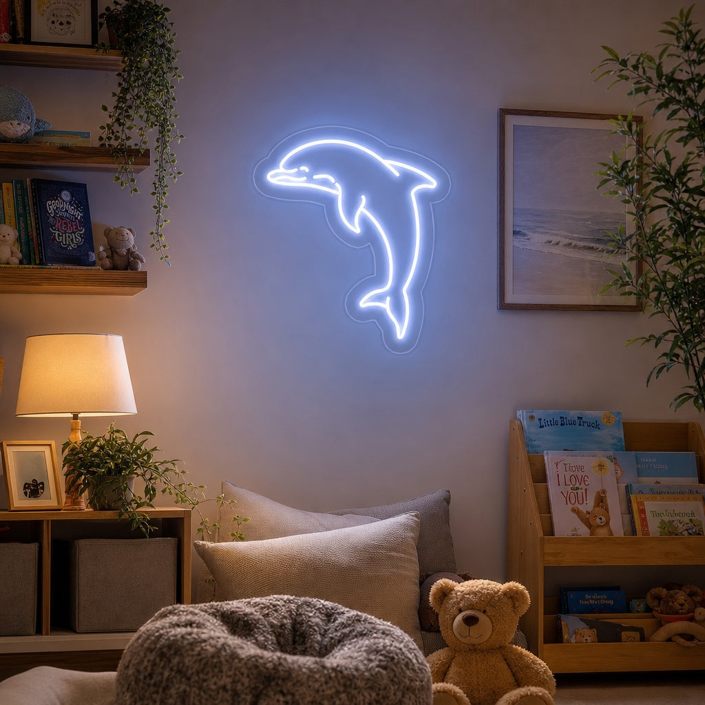 "Cute Dolphin" Neon Sign