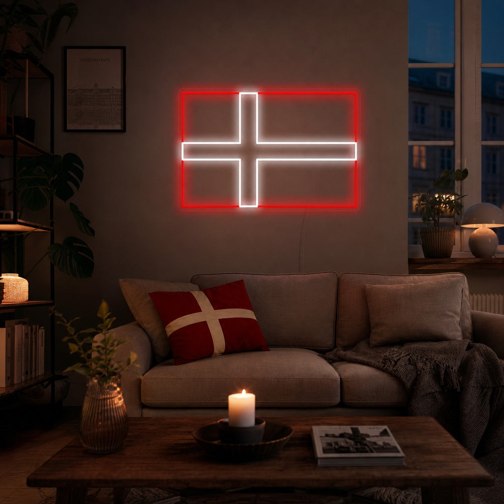 "Flag of Denmark" Neon Sign