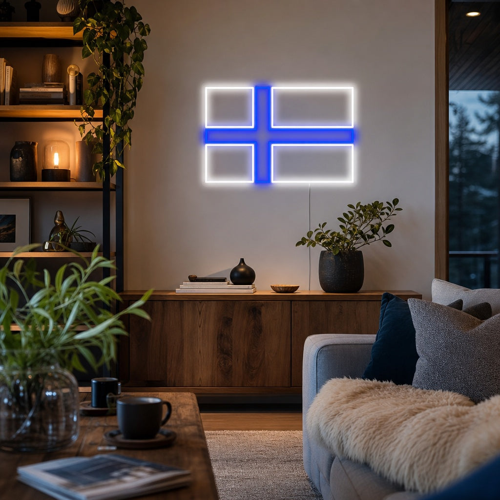 "Flag of Finland" Neon Sign