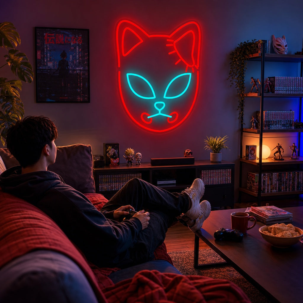 "Fox Mask Manga Anime" Neon Sign