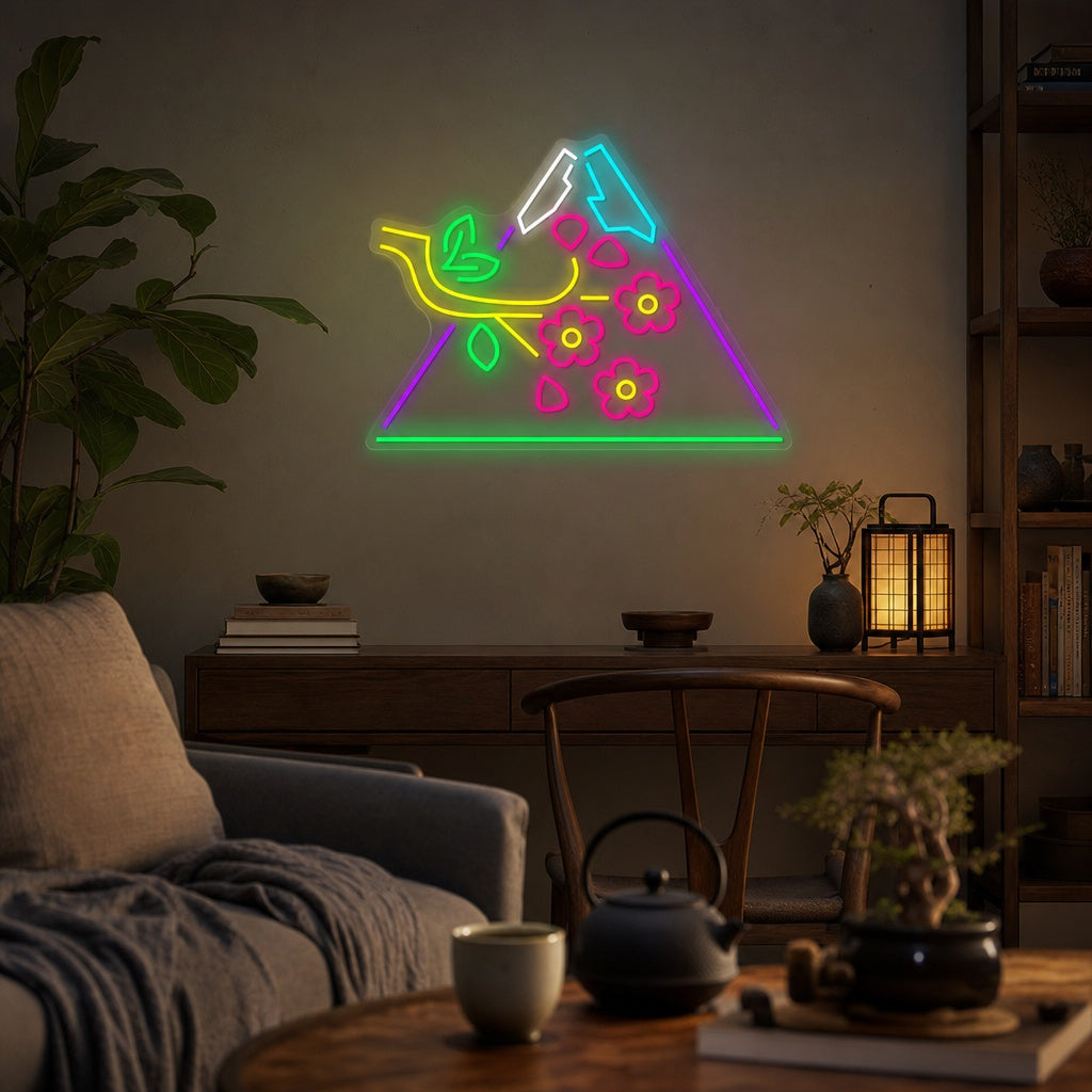Fuji Mountain Neon Sign, Japanese Neon Sign