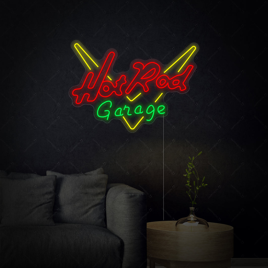 "GARAGE HOT ROD" Neon Sign