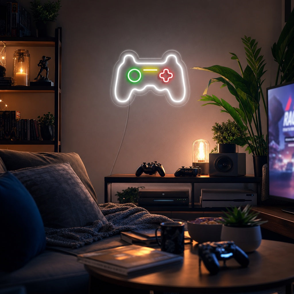 "Game Mini Controller, Game Room Decor" Neon Sign