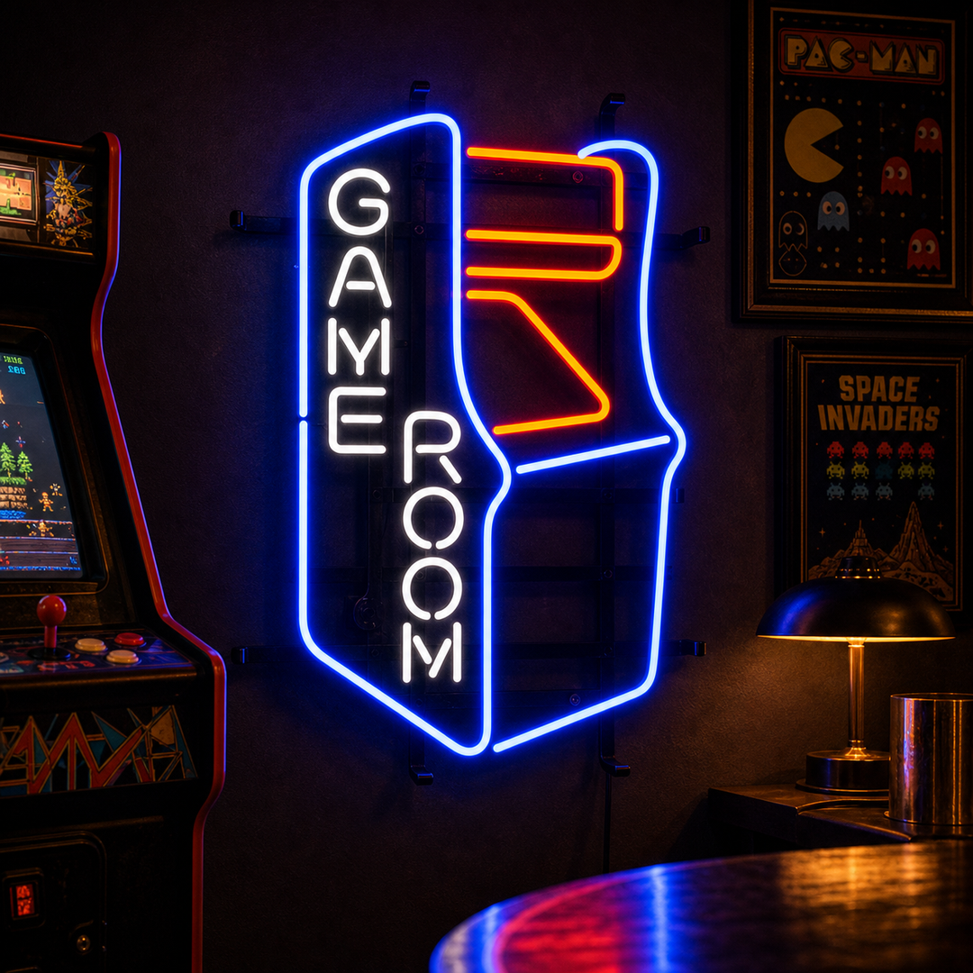 "Game Room Retro, Game Decor" Neon Sign