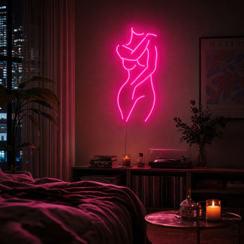 "Girl Body Silhouette" Neon Sign