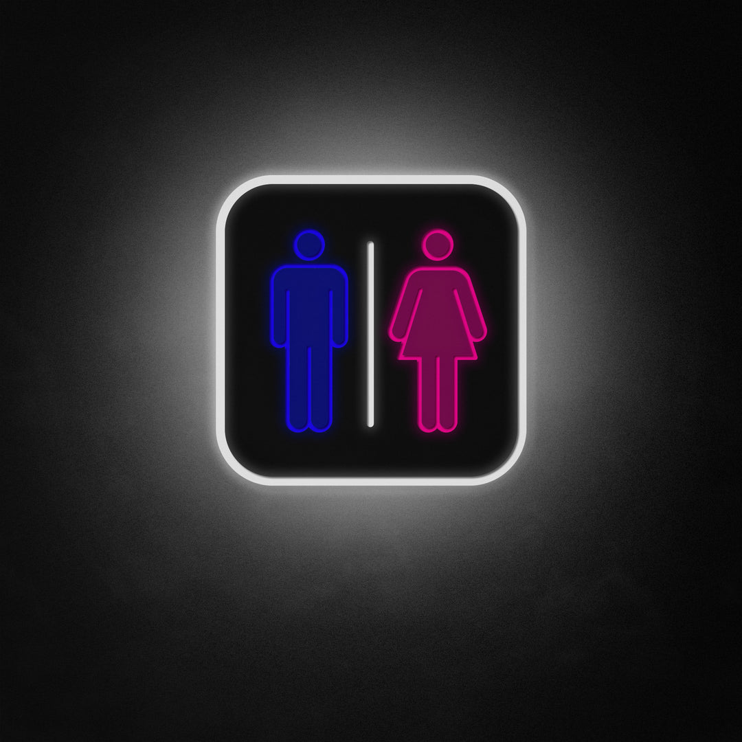 "Girls And Boys Restroom Logo, Toilet Decor" Neon Like Sign