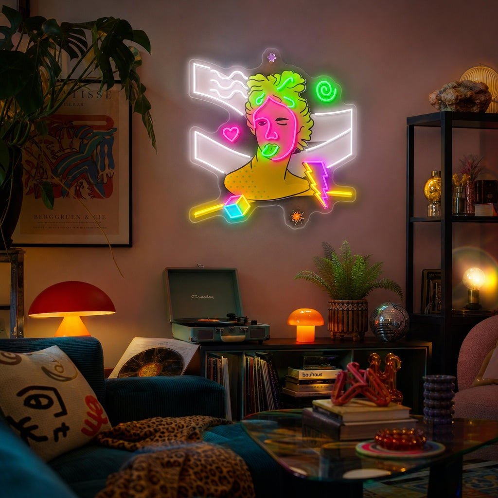 "Greek Trippy Sculpture" UV Print LED Neon Sign