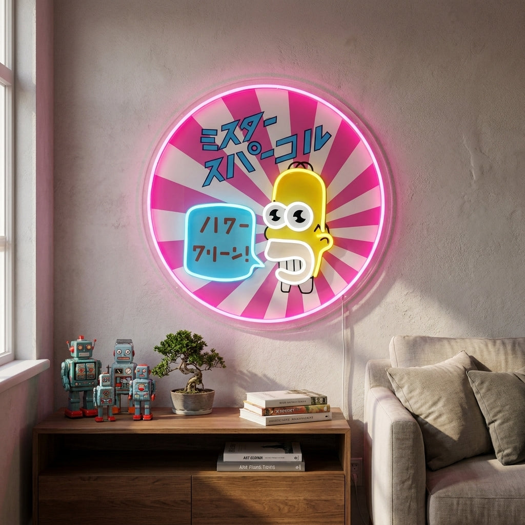 Sparkle Cartoon Character Neon Sign