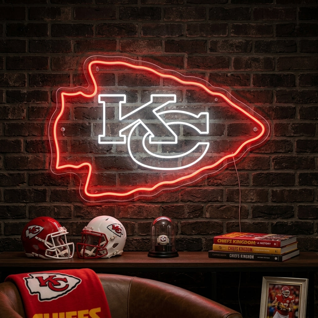 American Football Arrowhead Neon Sign