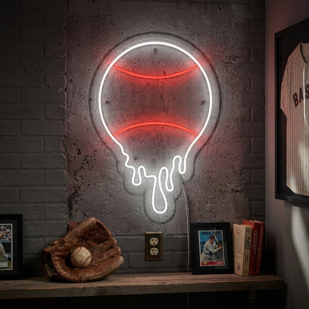 Melting Tennis Ball Neon Sign