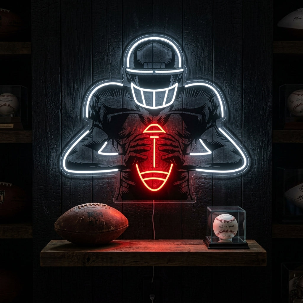 American Football Athlete Neon Sign