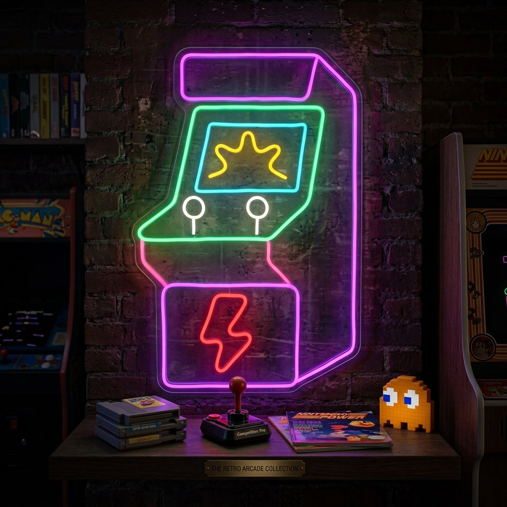 Retro Arcade Machine Neon Sign