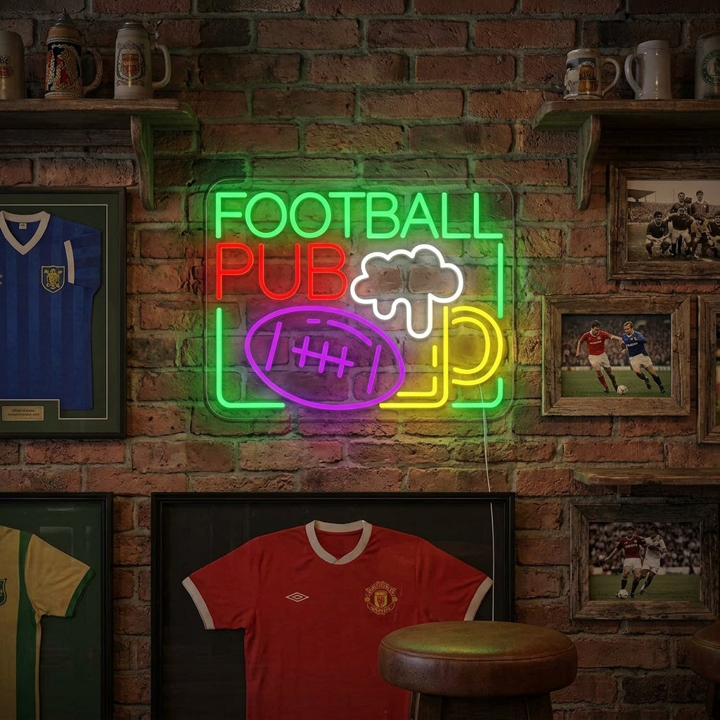 American Football and Beer Neon Sign