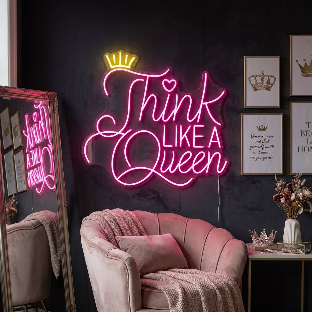 Queen Mindset Quote Neon Sign
