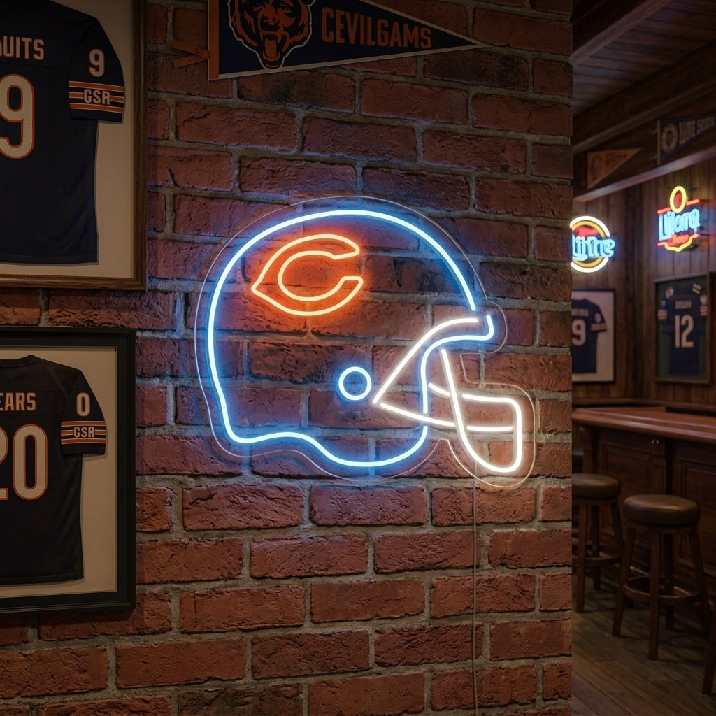 American Football Helmet Letter Neon Sign