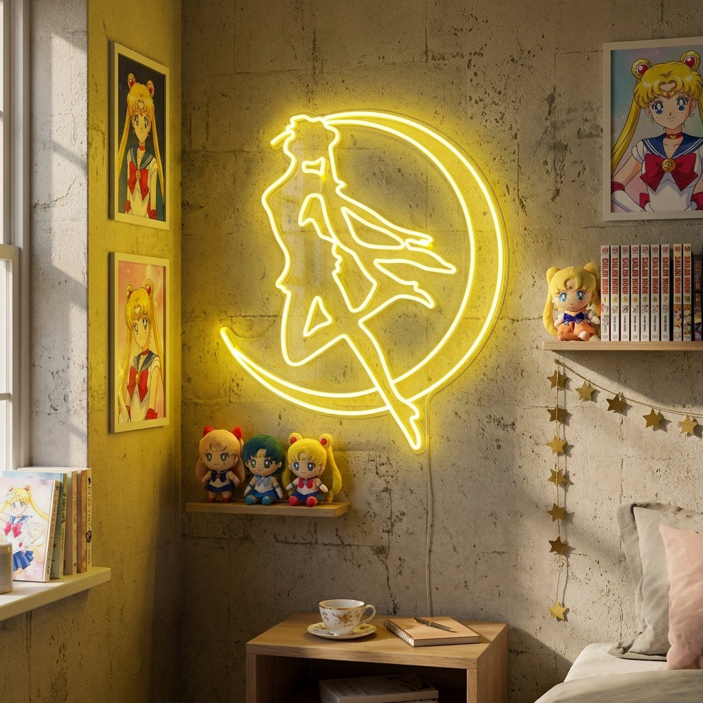 Moon Anime Heroine Neon Sign