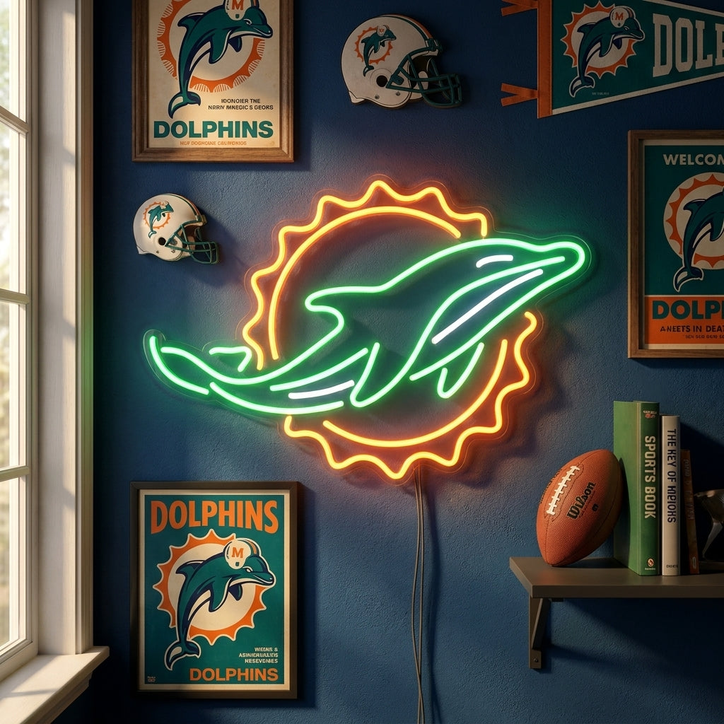 Dolphin American Football Neon Sign