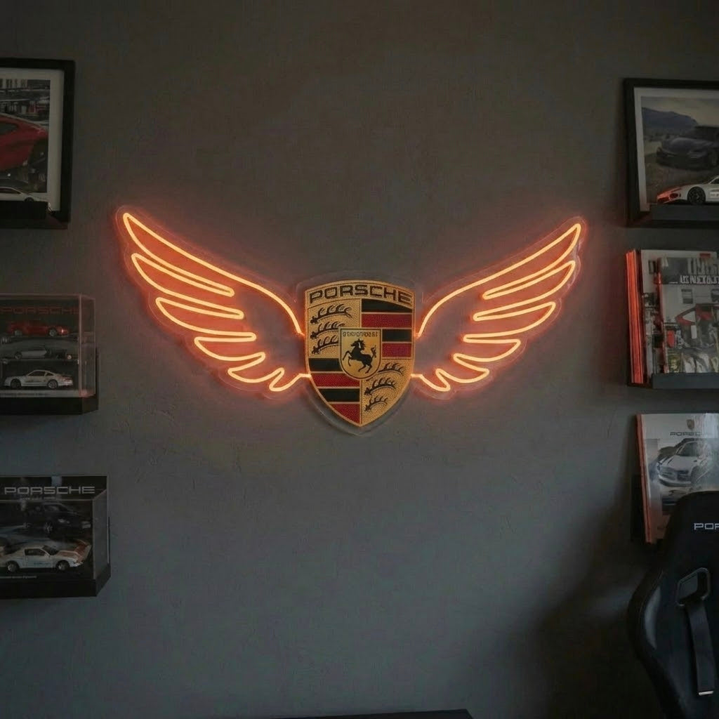 Sports Car Wing Badge Neon Sign
