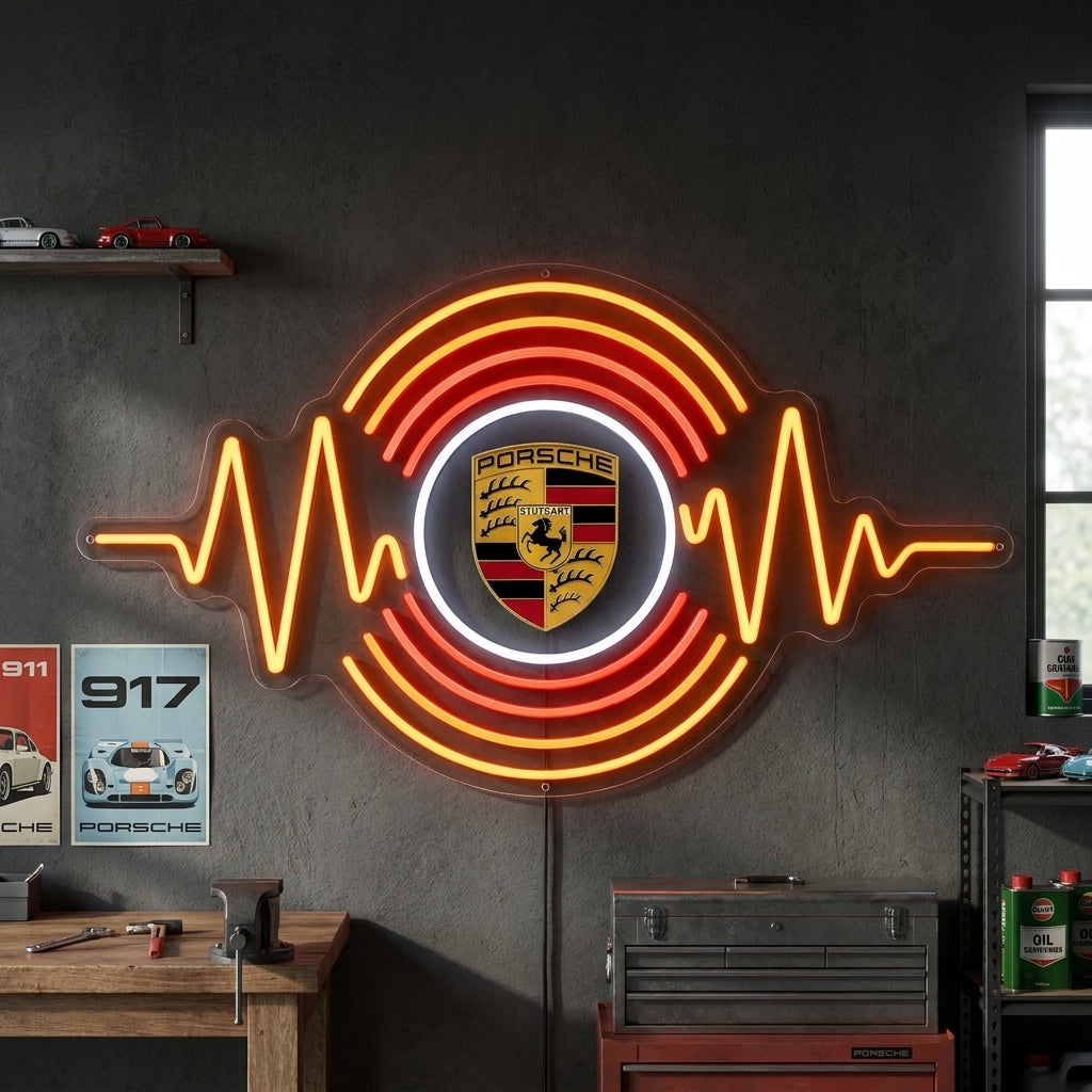 Sports Car Sound Wave Neon Sign