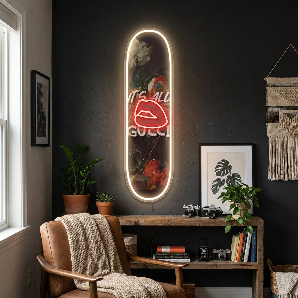 Positive Vibes Skateboard Neon Sign