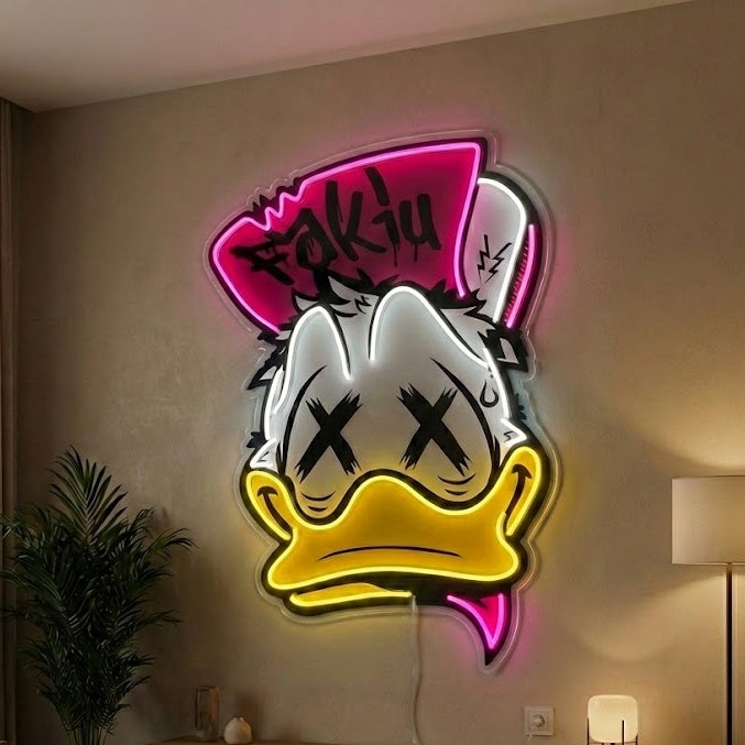 Punk Style Duck Neon Sign