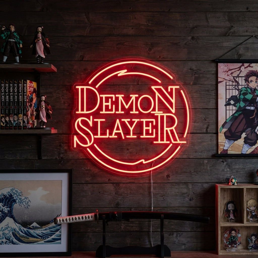Dark Anime Warrior Neon Sign