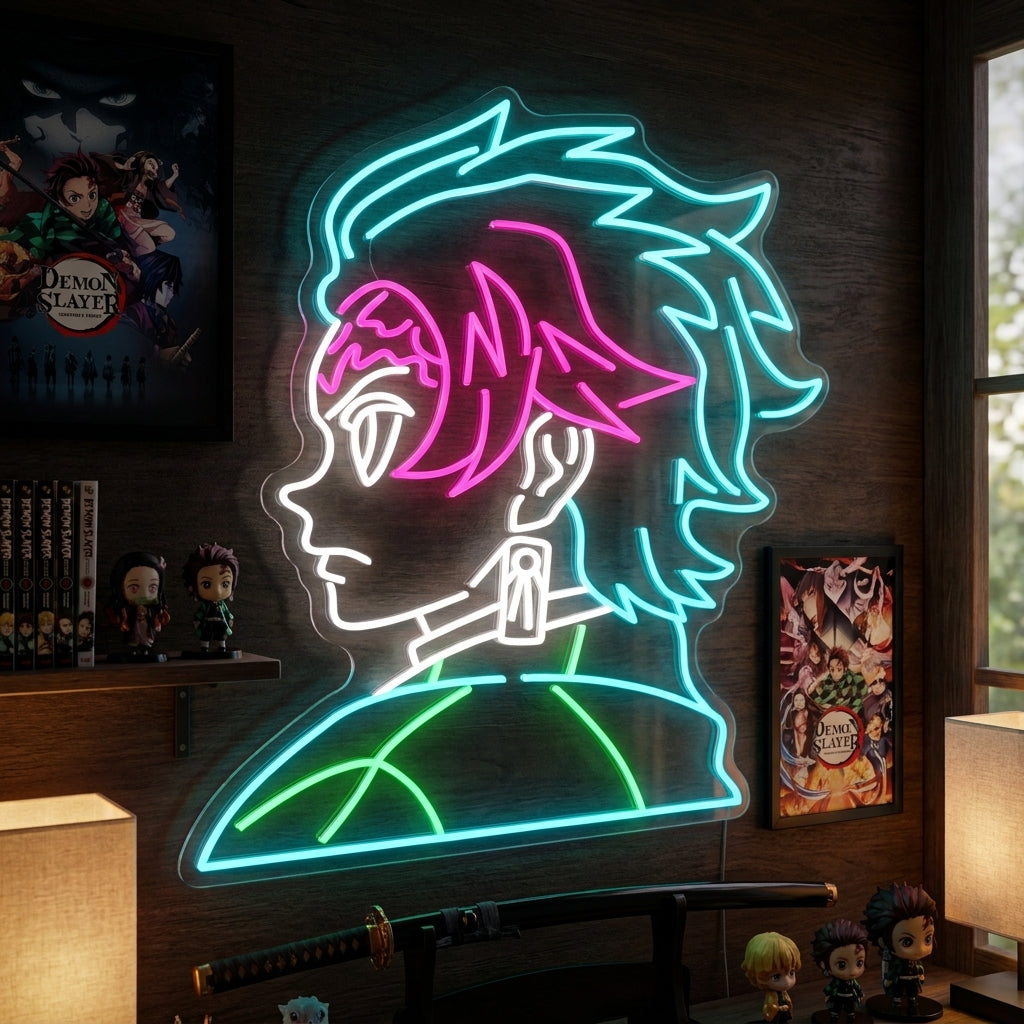 Anime Sword Warrior Neon Sign