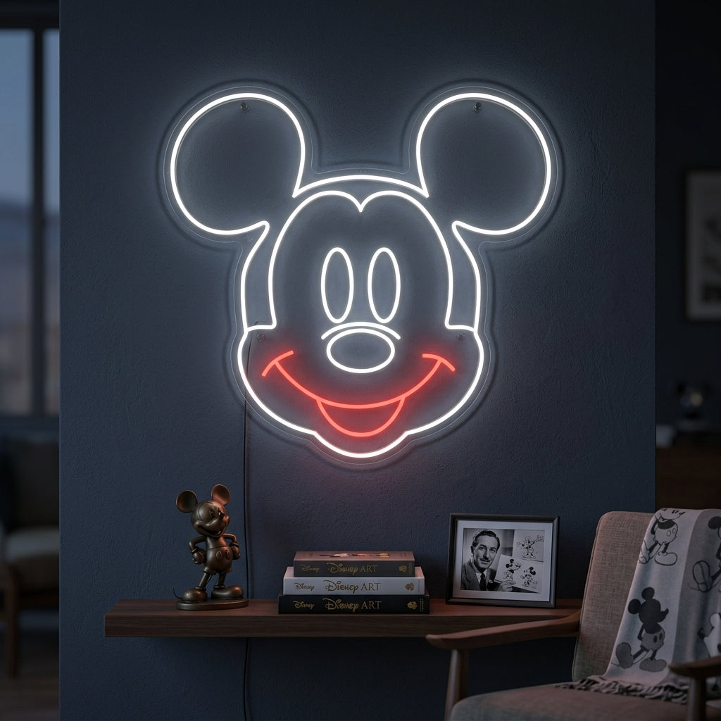 Cute Mouse Cartoon Neon Sign