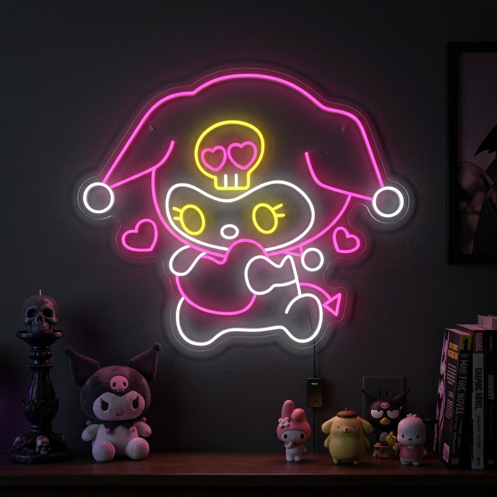 Cute Gothic Character Neon Sign