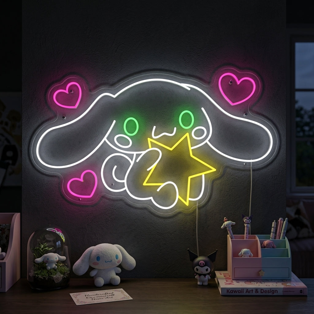 Cute Cartoon Puppy Neon Sign