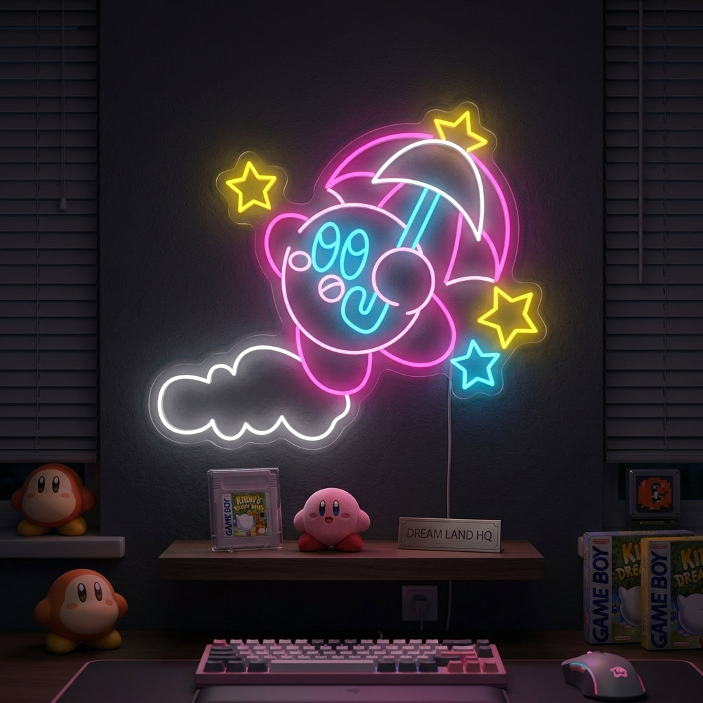 Umbrella Cartoon Character Neon Sign