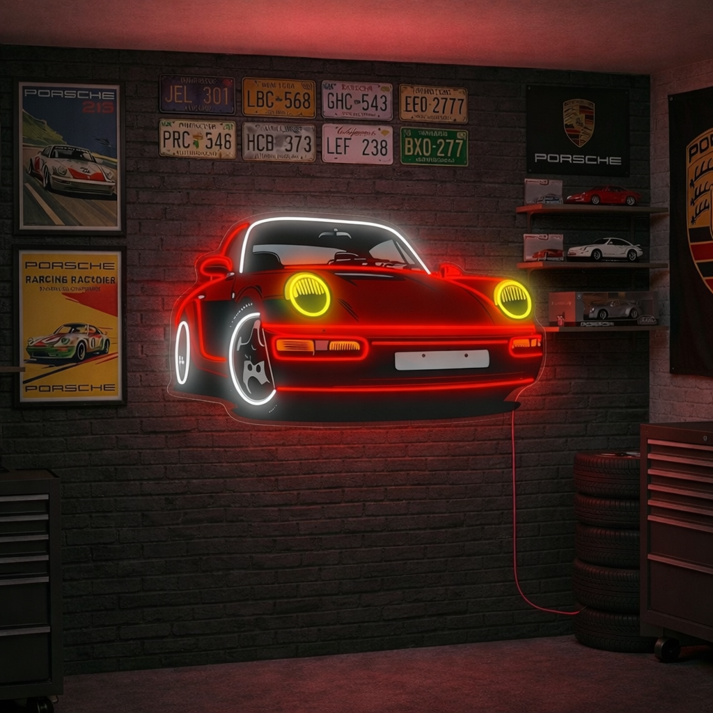 Turbo Racing Car Neon Sign