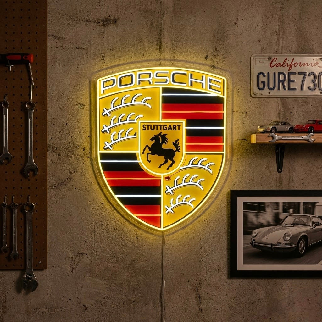 Vintage Sports Car Badge Neon Sign