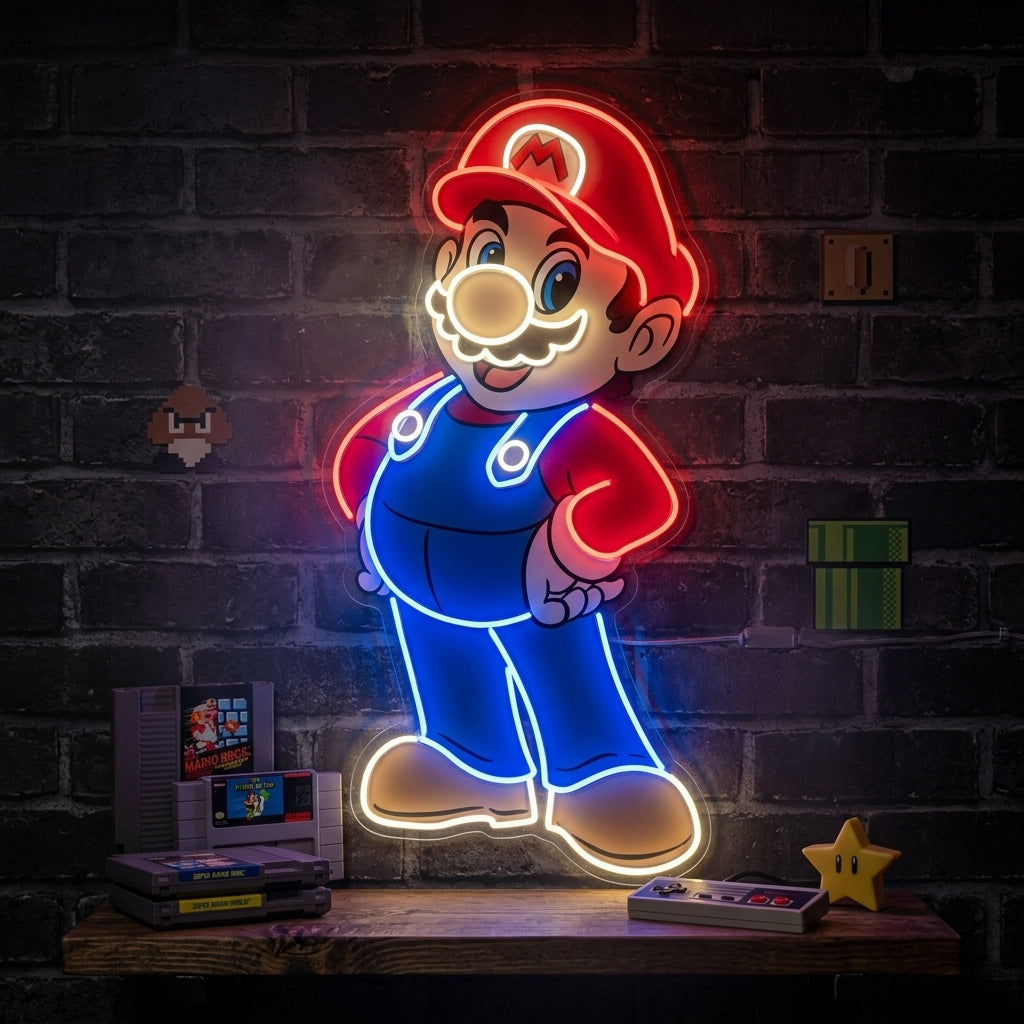 Retro Gaming Plumber Neon Sign
